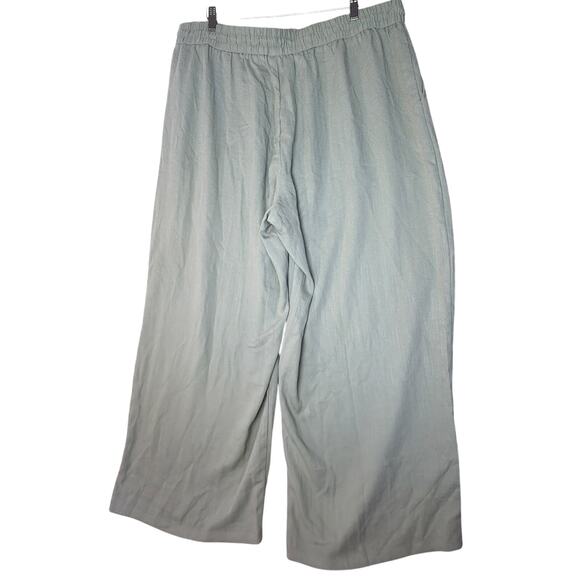 NWT Halara Wide Leg Flowy Linen-Feel Pants Size 2X Light Green - Picture 7 of 7